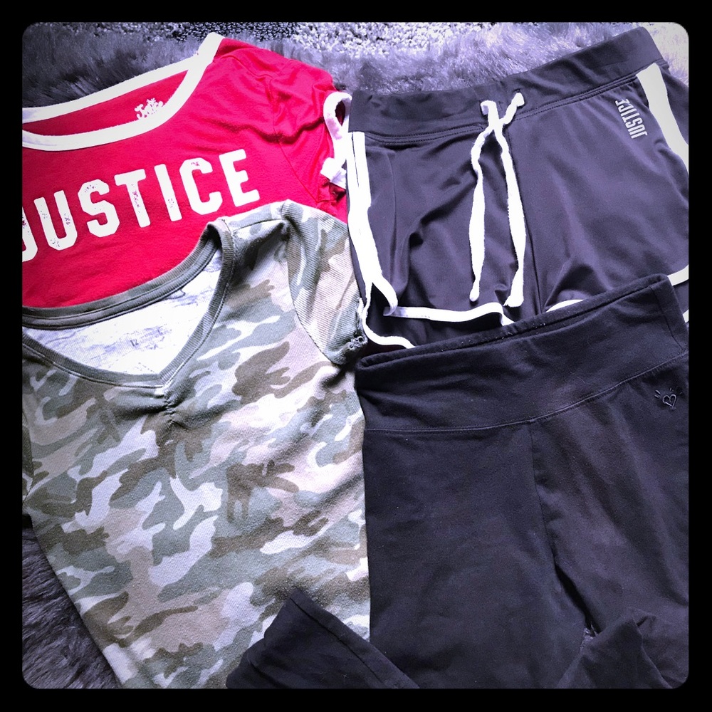 Justice & Other 7 Lot Big Girls T-shirt, leggings.